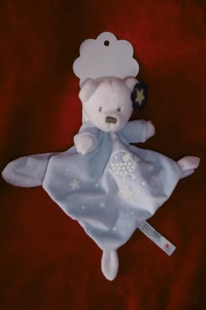 Doudou SIMBA TOYS OURS BLANC DEGUISE EN LAPIN OISEAU ETOILE PHOPHORESCENTES