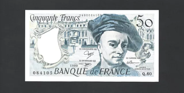 Billet 50 FRANCS QUENTIN DE LE TOUR DE 1990 en état SPL