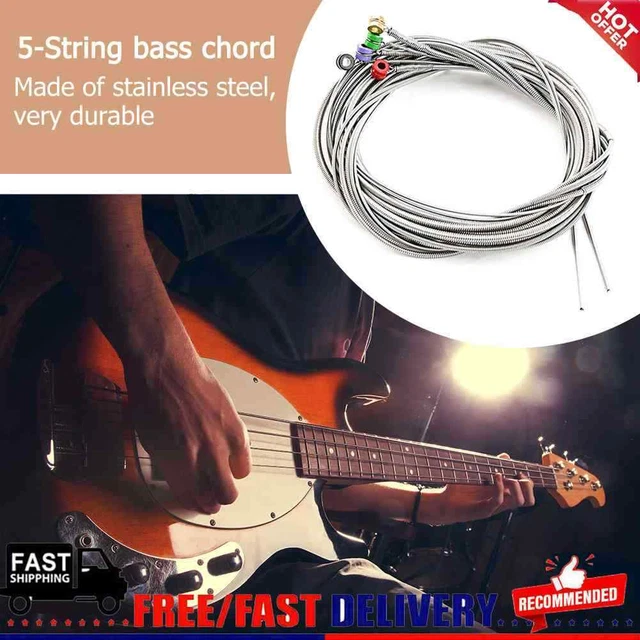 5pcs Bass Strings Stainless Steel Electric Bass Strings Gift for Guitar Beginner