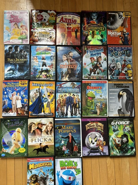 Used Dvd KIDS' MOVIES USED DVD Lot: Tinker Bell Flushed Away Megamind Madagascar ...