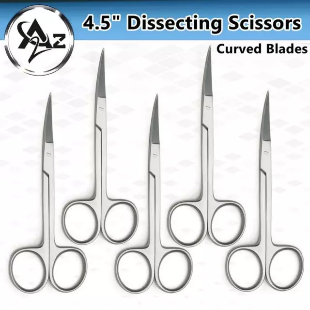 Surgical Curved Iris Scissors 4.5'' Ophthalmic Suture Removal Tissue Dissection