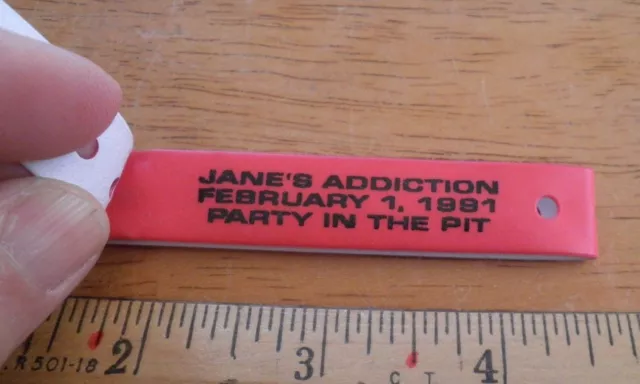 Jane's Addiction Party in the Pit concert show pass wristband 1991