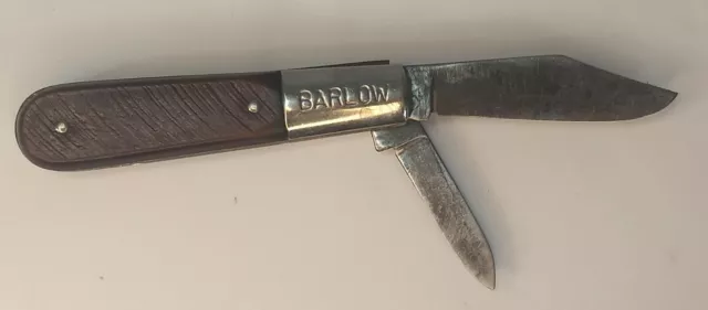 BARLOW Imperial 2 Blade Pocket Knife Stainless Steel Sawcut Brown Bone Handle