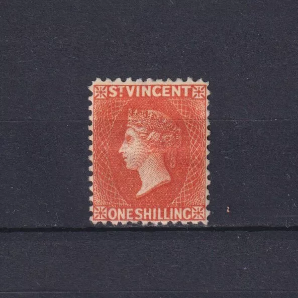 ST. VINCENT 1883, SG# 45, CV £150, Wmk Crown CA, 1sh, orange, QV, MH