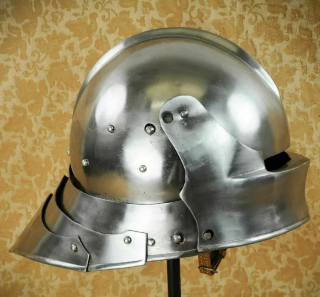 18GA Elmo medievale tedesco Sallet Costume da armatura europea da...