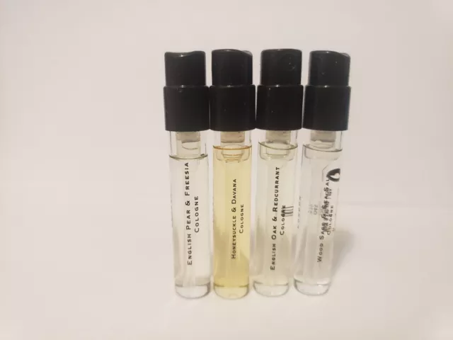 4X DIFFERENT JO MALONE VARIOUS SCENT Sample Spray Vial .05 oz 1.5 ml NEW