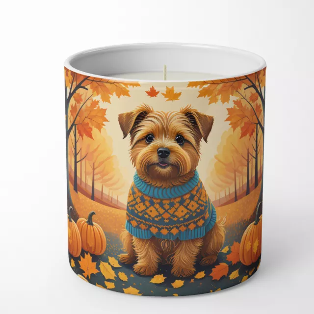 Norfolk Terrier Fall Pumpkin Spice 10 oz Decorative Soy Candle DAC1060CDL