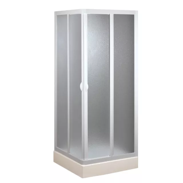 CABINE DE DOUCHE 80x80CM PVC CRILEX ACRYLIQUE 2 PORTES COULISSANTES CENTRALES