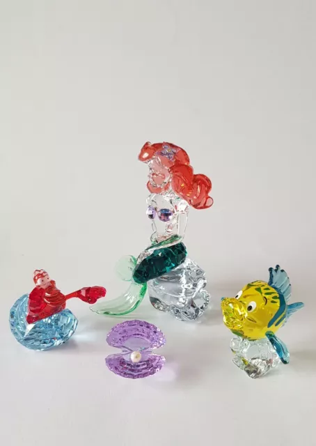 Swarovski Disney Meerjungfrau Serie komplett, Ariel, Flunder, Sebastian, Shell 3