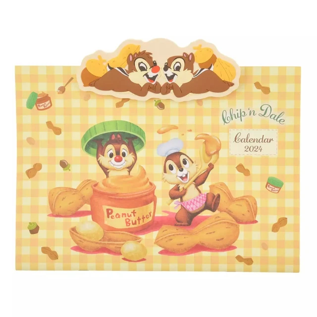 PREORDER DISNEY STORE JAPAN 2024 Wall Calendar with Clip Chip & Dale