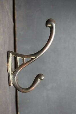 Reclaimed Art Nouveau Cast Iron Coat Hook peg rack stand old vintage original