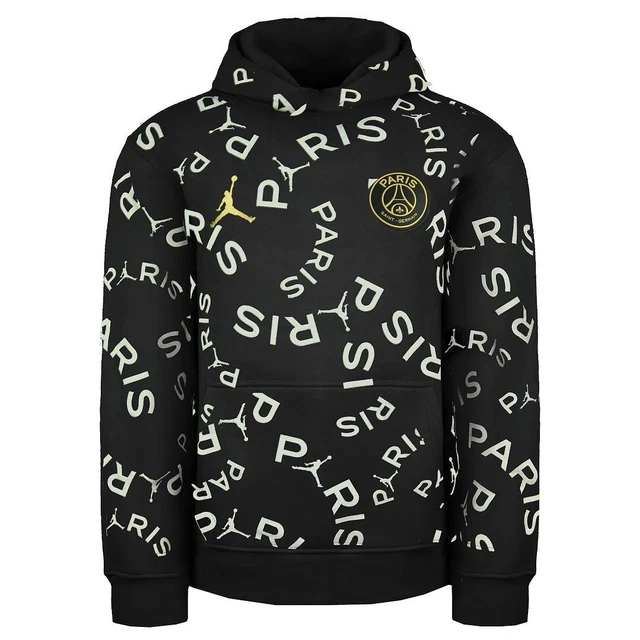 Felpa con cappuccio Nike x Paris Saint-Germain maniche lunghe nera pullover bambini DD9752 010