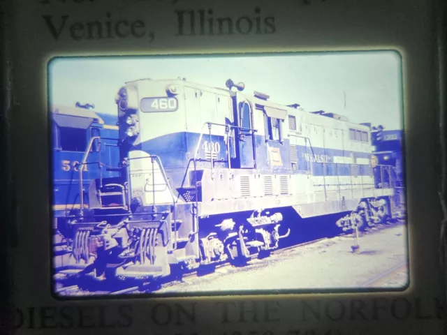 35mm Photo Slide Railroad Train Wabash EMD-GP7 No.460 Venice IL. Vtg duplicate
