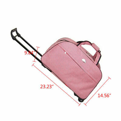 24" Rolling Wheeled Duffle Bag Trolley Bag Carry On Luggage Travel Suitcase Bag 2