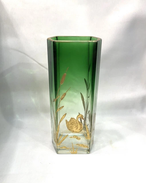 Plateau Ancien En Verre – Décor Doré Et émaillé, Pour Service, Vintage