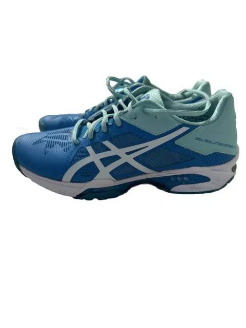WOMENS ASICS GEL Solution Speed 3 Clay E650N Blue Pink Lace Up