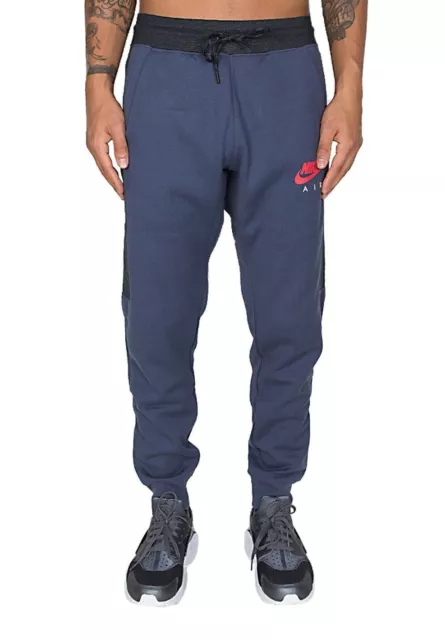 NIKE AIR GENUINE NSW Tracksuit Bottoms Pants Blue Slim fit Size M