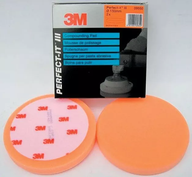 1x 3M 09550 Perfect-it III Orange Compounding Polishing Pad Hook & Loop Backed