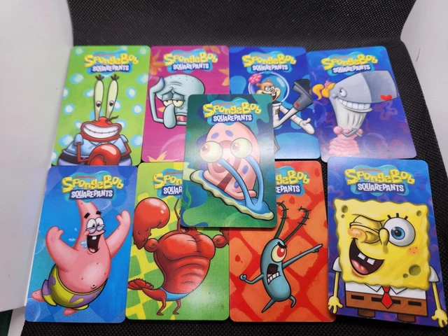 SpongeBob Cards pusher game Set of 9, INCLUDE Gary the Snail (RARE)