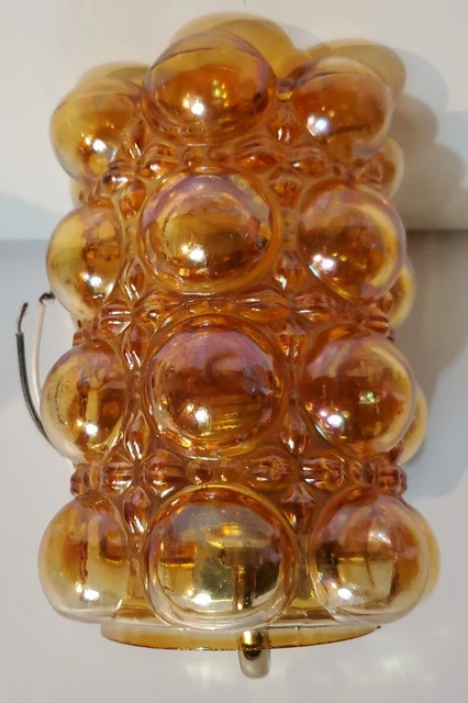 VTG Bubble Glass Wall Sconce Lamp Flush Mount Shade MCM Light Deco Crown