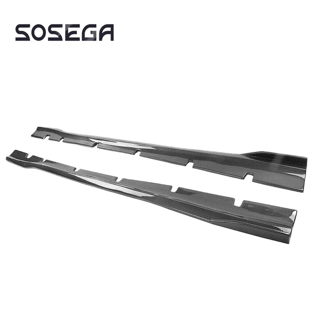 CARBON FIBER SIDE Skirts Extension For Dodge Charger SRT Scat Widebody
