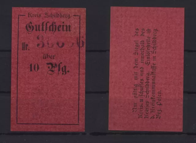 [21675] - NOTGELD SCHILDBERG (heute: Ostrzeszów), Kreis, 10 Pf, o. D. (um 1917).