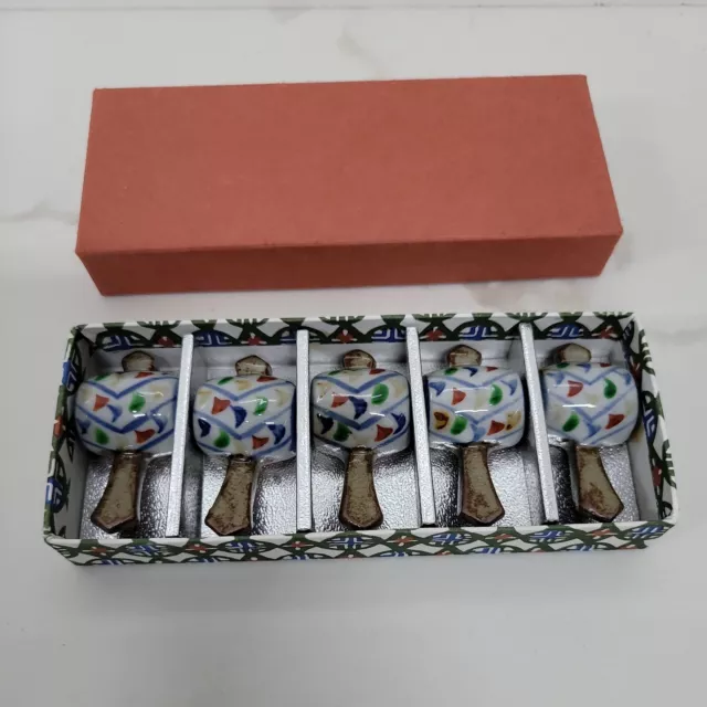 Set of 5 Vintage Japanese Ceramic Signed Chopstick Sledge Hammer Rests.