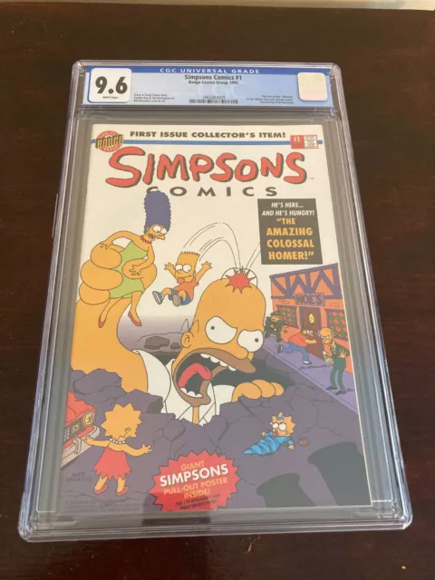 SIMPSONS Comics #1 w/poster NM+ 9.6 CGC Bongo Comics 1993 First Issue Bart Homer