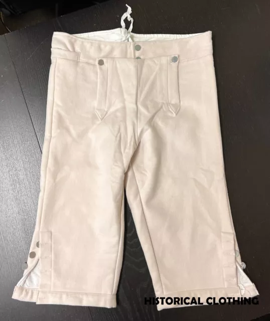 Revolutionary War 18th Century Off-White Wool Breeches All Sizes