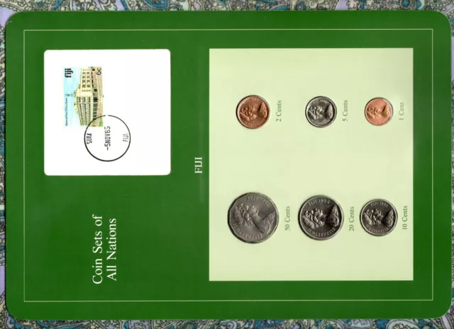Coin Sets of All Nations Fiji UNC 1, 2, 5, 10, 20, 50 Cents 1982