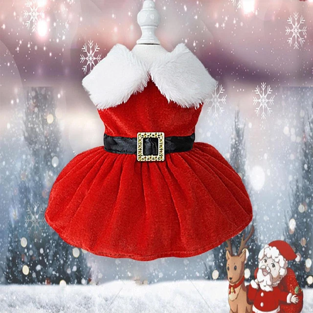 Costume di Babbo Natale gatto cane abito natalizio abito caldo vestiti inverno comodo C2P8