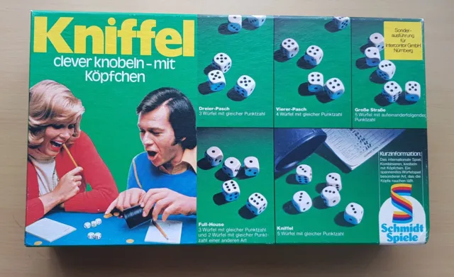 Kniffel Schmidt Spiele Alt Vintage ca. 70er Jahre - komplett!