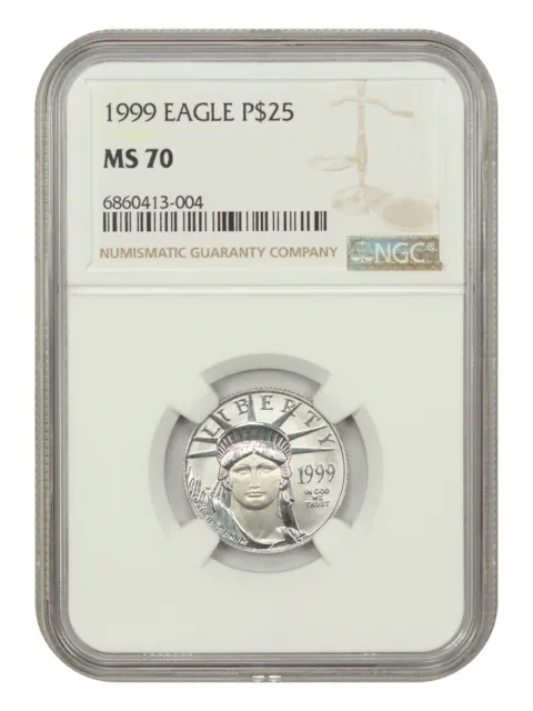 1999 $25 Statue of Liberty NGC MS70