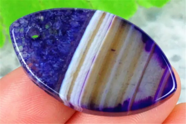 P40858 33x19x5mm Purple/white Druzy Geode Agate Marquise Pendant Bead