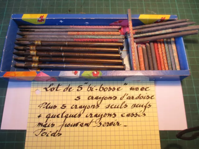 Pour collectionneur ECRITURE: 5 BI-Bosse + crayons d'ardoise
