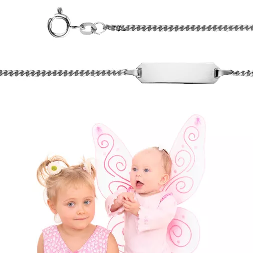 Paten Geschenk zur Taufe Baby Armband mit Namen und Datum Gravur Echt Silber 925