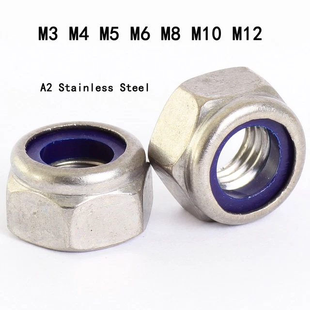 Bolt Base M3 M4 M5 M6 M8 M10 M12 Nyloc Nuts T- Type Nylock A2 Stainless Steel