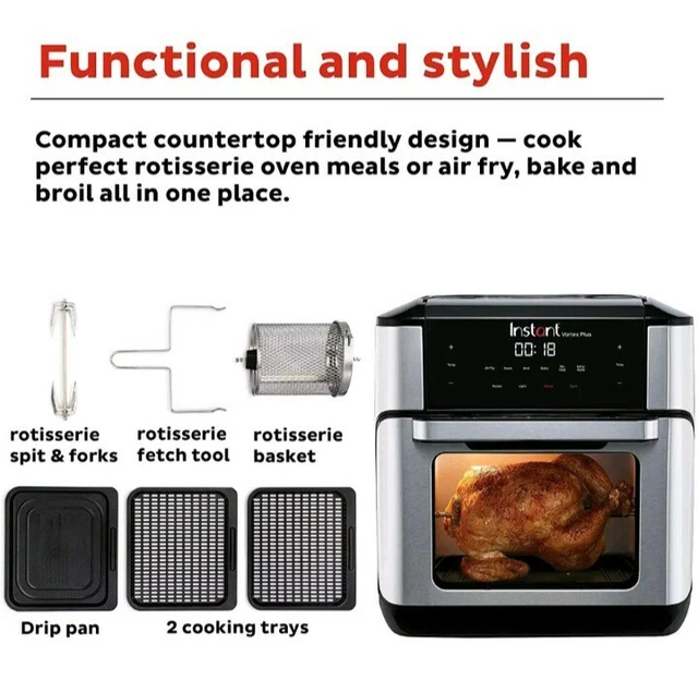 INSTANT POT VORTEX Plus 10 Qt Air Fryer, Rotisserie & Convection Oven 7