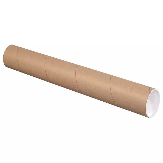 Mailing Shipping Tubes with Caps 3 inch x 48 Inch Brown Kraft Pack of 24