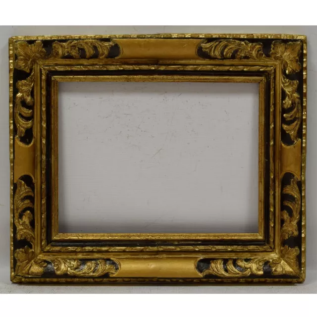 Ca.1900 Old wooden frame decorative with metal leaf sculpted Internal:16.7x12.7