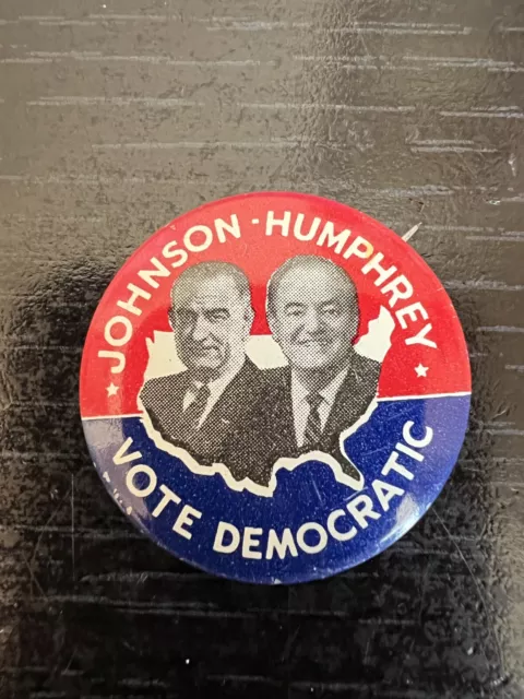 Political Johnson-Humphrey Vote Democratic 1964 Political Campaign Pin button