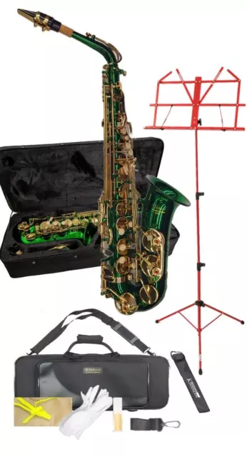 Elkhart Vincent Bach Deluxe E Flat Green Alto Saxophone Pack | High F# key 2