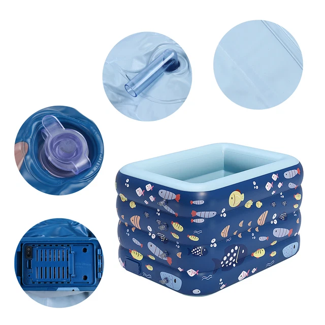 FOLDING SHOWER POOL Water Bath Tub Shower Swimming Pool PVC Rectangle