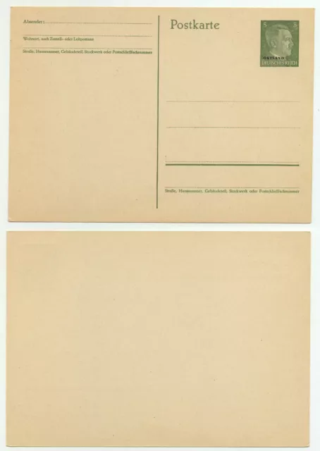 79604 - Ostland Ganzsache P 1 - Postkarte - ungebraucht