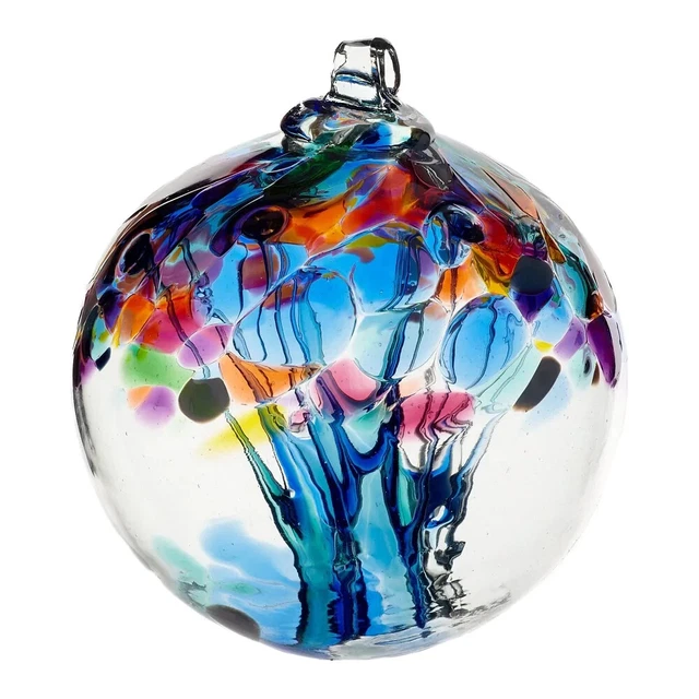 Kitras Art Glass 2" Tree of Caring Ornament Enchantment Blown Glass NIB Last one