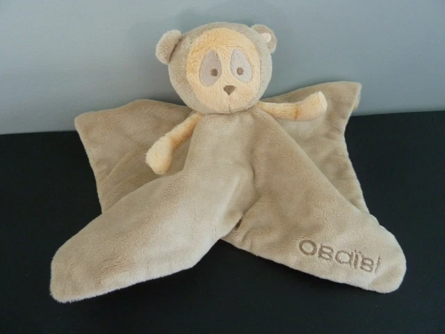 T1 - DOUDOU PLAT OBAIBI OKAIDI PANDA koala ours singe  ECRU BEIGE  ETAT NEUF*