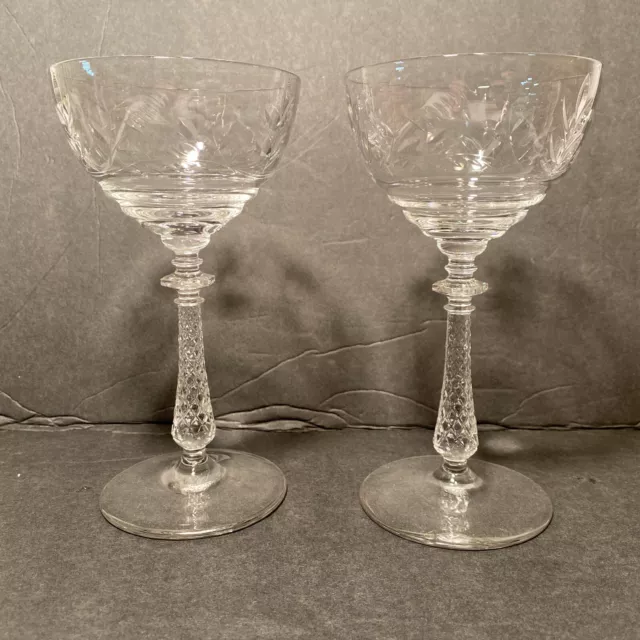 2 Vintage LIBBEY Crystal Rock Sharpe Champagne/Sherbet Glass ORADEA Pattern