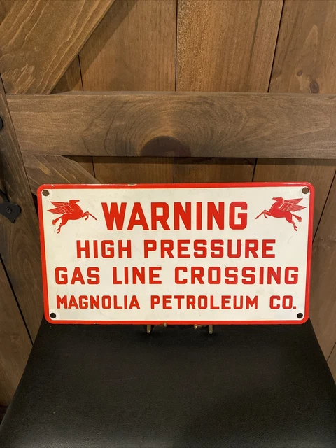 Mobil Porcelain Sign Magnolia Petroleum CO With The Pegasus On It ￼