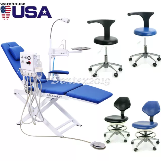 Portable Dental LED Folding Chair Air Turbine Unit 4Hole /Dentist Stool Chair