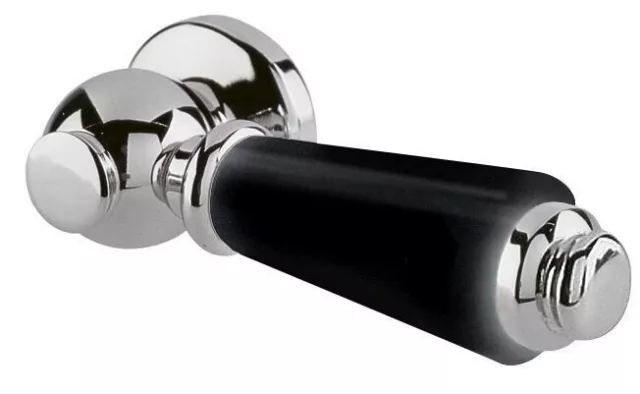 Nuie Traditional Lever White or Black & Chrome Flush Toilet Handle WC Bathroom